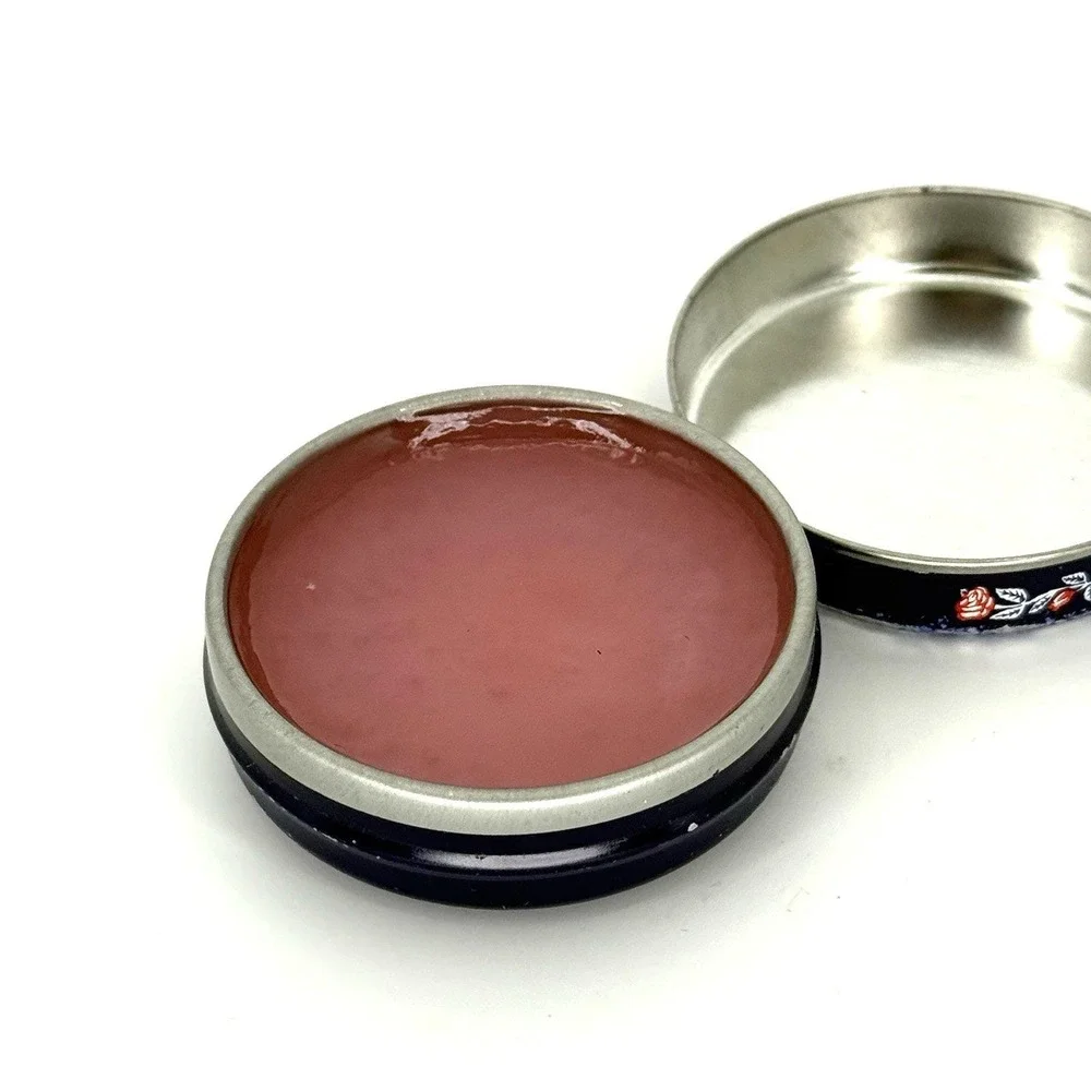 Vintage Y2K Smith's‎ Rosebud Salve Tin 0.8 oz Lip Balm Open Container USA